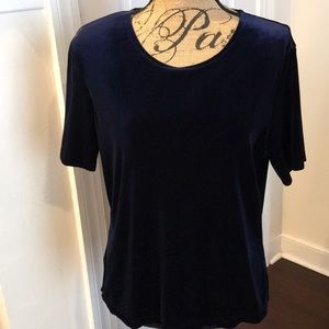 Notations navy blue velvet top!